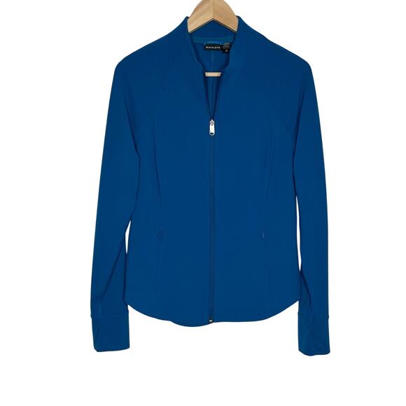 Athleta Salutation Full Zip Jacket Womens Medium Blue Athleisure Workout Pockets - Picture 2 of 12